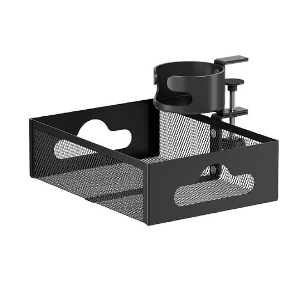 Climberty® RHBLME Black 360-Degree Under Desk Organizer with Cup Holder, Clamp-on Swivel Pencil Drawer Desk Hidden Extra Sturdy C-Clamp Mount System, Strong and Durable Climberty® RHBLME Black 360-Degree Under Desk Organizer with Cup Holder, Clamp-on Swivel Pencil Drawer Desk Hidden Extra Sturdy C-Clamp Mount System, Strong and Durable